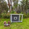 Outdoor Wooden Dog House Dog Kennel with Opening Hinged Roof for Easy Cleaning, Indoor Solid Wood Dog Cage