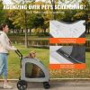 VEVOR Pet Stroller, 4 Wheels Dog Stroller Rotate with Brakes, 160lbs Weight Capacity, Puppy Stroller with Breathable Mesh Windows and Height-Adjustabl