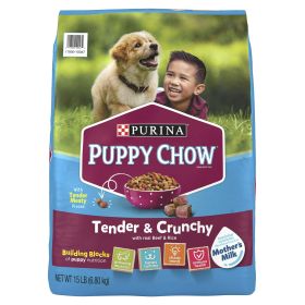 Purina Puppy Chow High Protein Dry Puppy Food Tender & Crunchy With Real Beef (Weight: 15 lb)