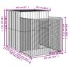 Dog House with Run Light Gray Galvanized Steel