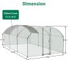 Large Chicken Coop Metal Chicken Run with Waterproof and Anti-UV Cover, Dome Shaped Walk-in Fence Cage Hen House for Outdoor and Yard Farm Use, 1" Tub