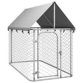 Outdoor Dog Kennel with Roof (size: 78.7"x39.4"x59.1")