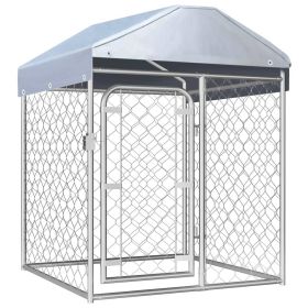 Outdoor Dog Kennel with Roof (size: 39.4"x39.4"x49.2")