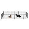 Dog Pens Outdoor 32" Height Foldable Heavy Duty Metal Portable Dog Playpen Indoor Anti-Rust Exercise Dog Fence with Doors for Large/Medium/S