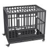 VEVOR Heavy Duty Dog Crate, Indestructible Dog Crate, 3-Door Heavy Duty Dog Kennel for Medium to Large Dogs with Lockable Wheels and Removable