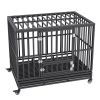 VEVOR  Heavy Duty Dog Crate, Indestructible Dog Crate, 3-Door Heavy Duty Dog Kennel for Medium to Large Dogs with Lockable Wheels and Removable