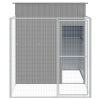 Dog House with Run Light Gray Galvanized Steel